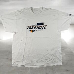 Utah Jazz Take Note 2017 NBA Playoffs T-Shirt White Fits L/XL 23x28 SGA